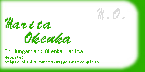 marita okenka business card